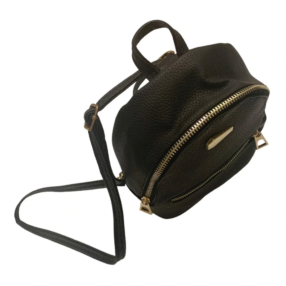 Flash Sale Backpack Black PU Leather Mini Backpack/Shoulder Bag